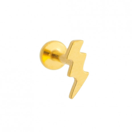 Piercing Labret Raio Dourado - Aço 8mm
