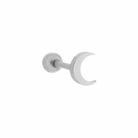 Piercing Microbell Reto Lua - Aço Cirúrgico 8mm