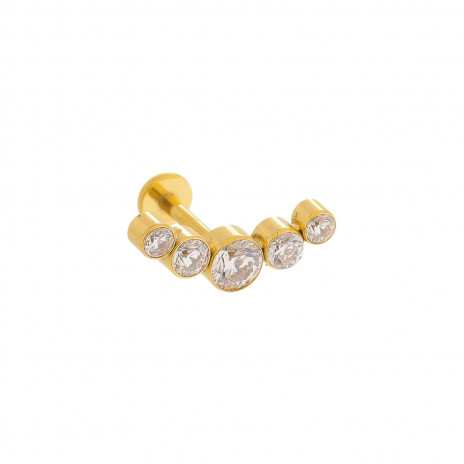 Piercing Cluster Dourado Zircônias - Titânio