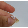 Piercing Labret de Titânio Coração Vazado com Pedras 8mm - Prata  - 1
