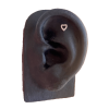 Piercing Labret de Titânio Coração Vazado com Pedras 8mm - Prata  - 4