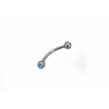 Piercing Microbell Curvo de Aço com Pedra Azul - 1