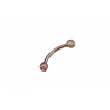 Piercing Microbell Curvo de Aço com Pedra Rosa - 1
