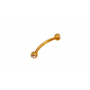 Piercing Microbell Curvo de Titânio Dourado com Pedra  - 1