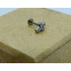 Piercing Labret Cruz com Pedras - Titânio 8mm - 2