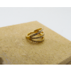 Piercing Argola Dourada 3 Fileiras Aberta com Pedras - Titânio 10mm - 1