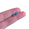 Piercing Labret de Titânio Geométrico Topázio Azul 1.2x8mm - 3