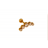 Piercing Cluster de Titânio Dourado com 5 Zircônias - 1