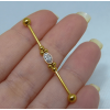 Piercing Megabell de Titânio Dourado com Zircônia Cacho  - 2